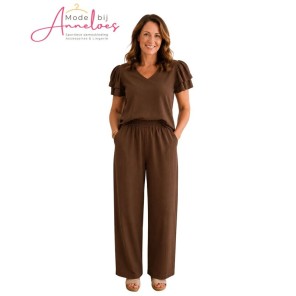 Enjoy Pantalon barrel 127621 Donker bruin